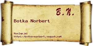 Botka Norbert névjegykártya